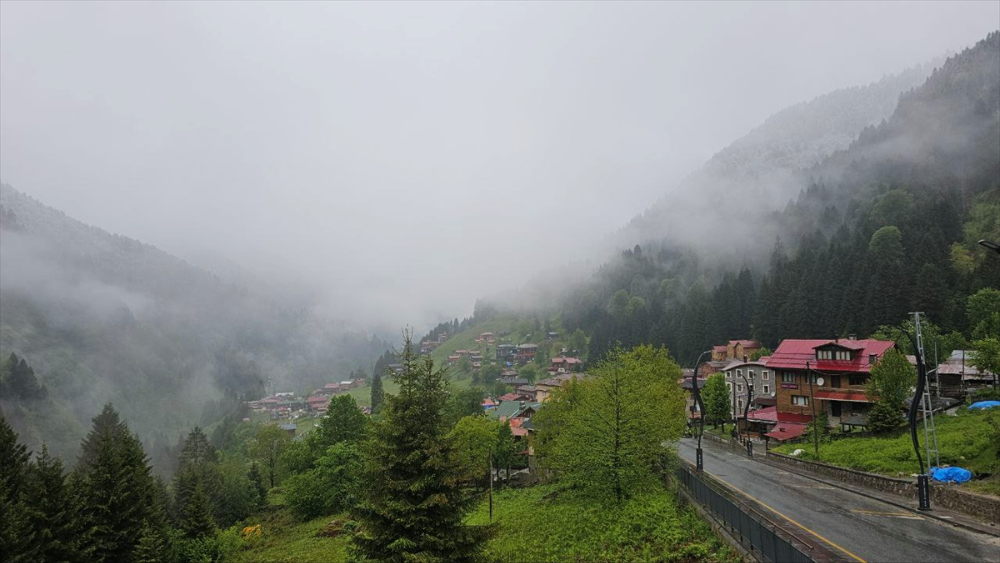 Rize’nin yüksek kesimleri karla kaplandı