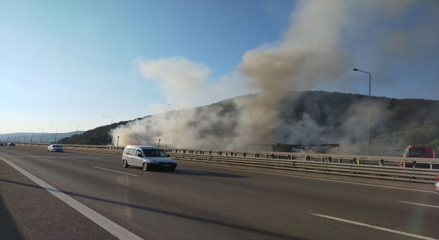 Bolu Dağı kesiminde tankerle tırın çarpışarak yandığı kazada sürücüler yaralandı