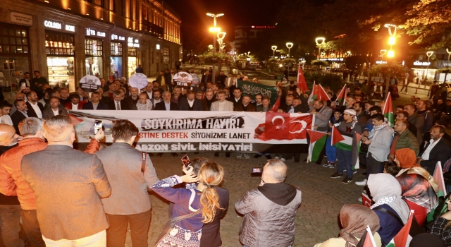 İsrail’in Filistin’e saldırıları Trabzon’da protesto edildi