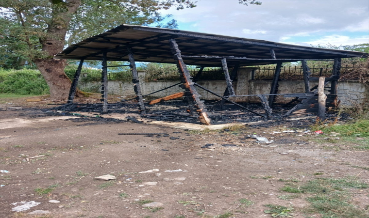 Düzce’de Kültür Park alanındaki kulübede çıkan yangın söndürüldü