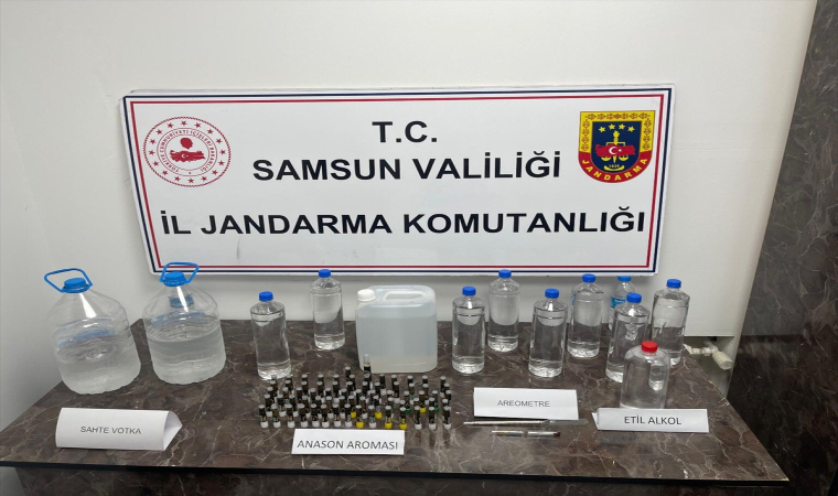 Samsun’da depoda sahte alkol üreten şüpheli yakalandı