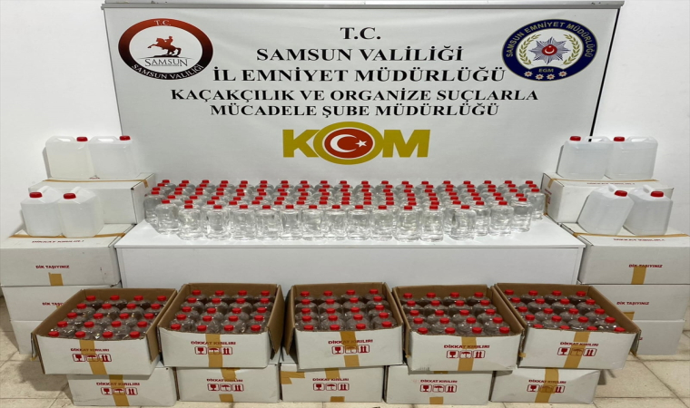 Samsun’da bir araçta 700 litre etil alkol ele geçirildi