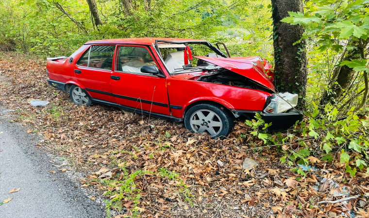 Karabük’te ağaca çarpan otomobildeki 2 kişi yaralandı