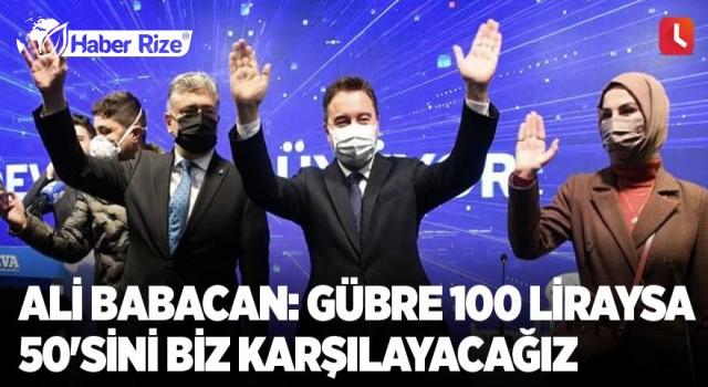 Ali Babacan: Gübre 100 liraysa 50'sini biz karşılayacağız