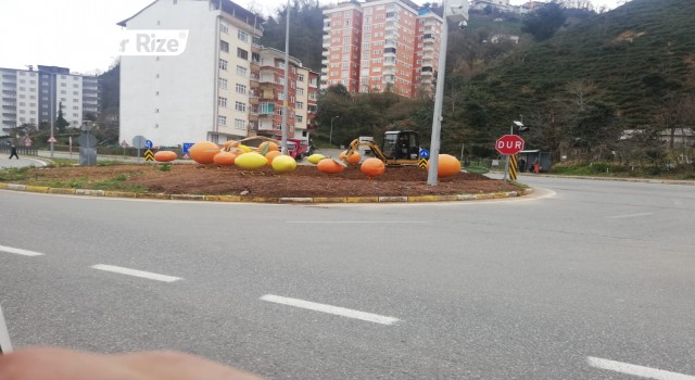 Rize belediyesi'nden Dağdibi kavşağına görsel şölen