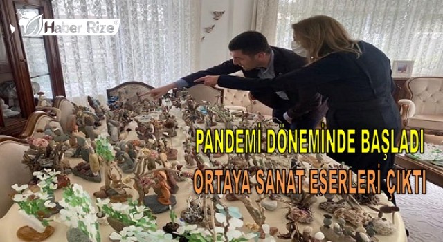 Topladığı taşları sanat eserine dönüştürüyor