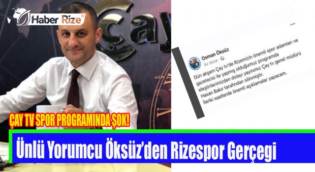 Ünlü Yorumcu Öksüz’den Rizespor Gerçeği