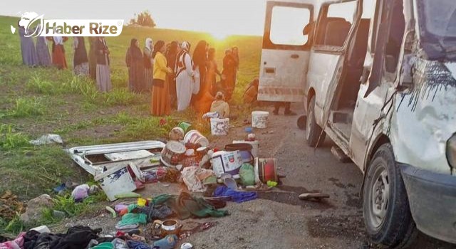 Minibüs Şarampole Devrildi 2 Kişi Öldü, 17 Kişi Yaralandı