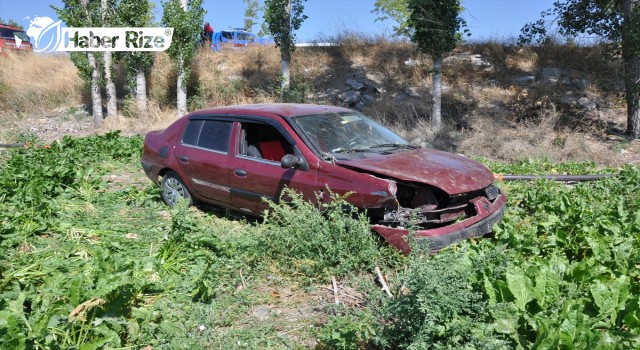 Otomobilin tarlaya devrilmesi sonucu 2 kişi yaralandı