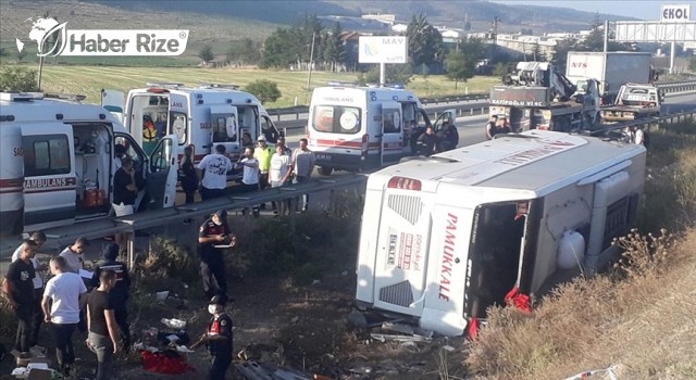 Yolcu otobüsünün şarampole devrilmesi sonucu 1 kişi öldü, 30 kişi yaralandı