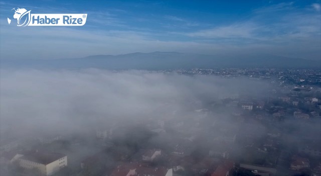 Düzce Ovası'ndaki sis dron ile görüntülendi