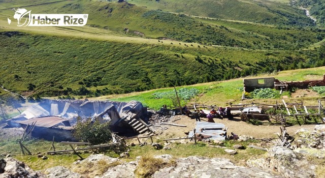 Giresun’da yayla evinde yangın