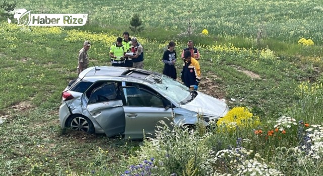 Otomobilin şarampole devrilmesi sonucu 4 kişi yaralandı