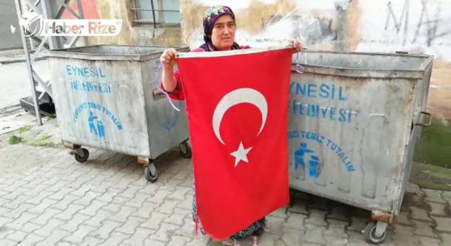 Türk bayrağının çöp konteynerine atıldığı iddiası