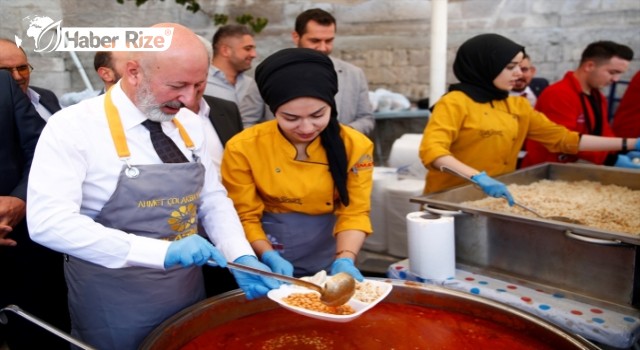 2 bin kişiye kuru fasulye ve pilav dağıtıldı