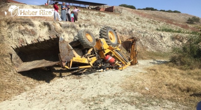 Devrilen iş makinesinin altında kalan operatör öldü