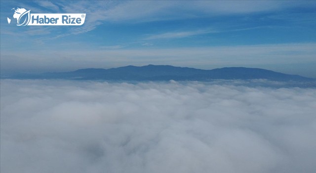 Düzce Ovası'ndaki sis dron ile görüntülendi