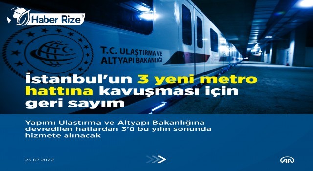 İstanbul'un 3 Yeni Metro Hattına Kavuşması İçin Geri Sayım