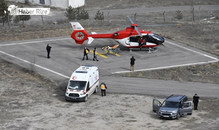 Ambulans helikopter Trabzon’daki entübe hasta için havalandı