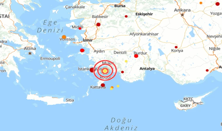 Muğla’da 4.4 büyüklüğünde deprem