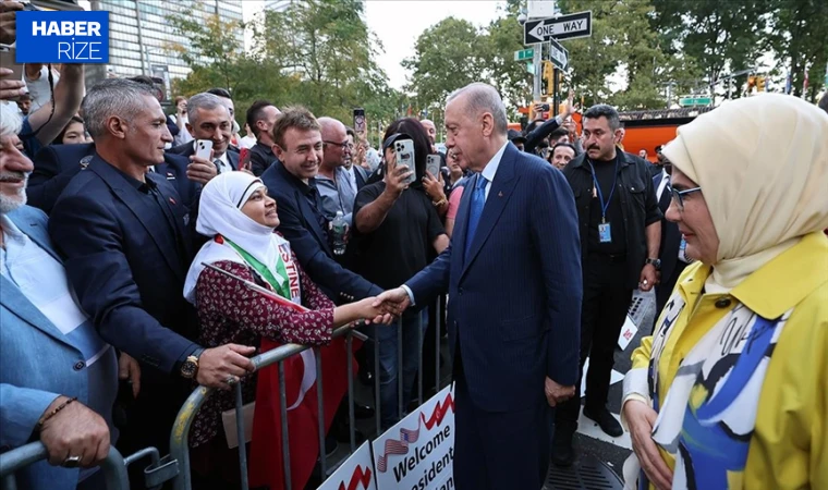 Cumhurbaşkanı Erdoğan, ABD'deki Türkevi girişinde sevgi ile karşılandı