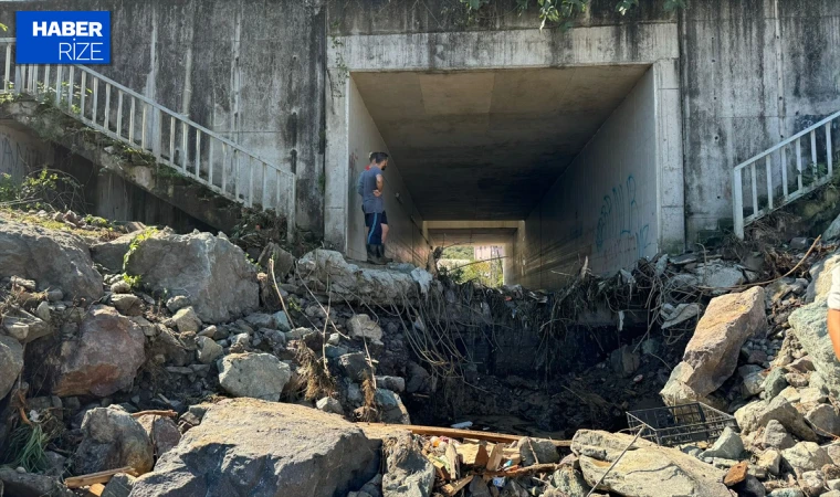 Trabzon’da taşkında kaybolan kişiyi arama çalışmaları devam ediyor