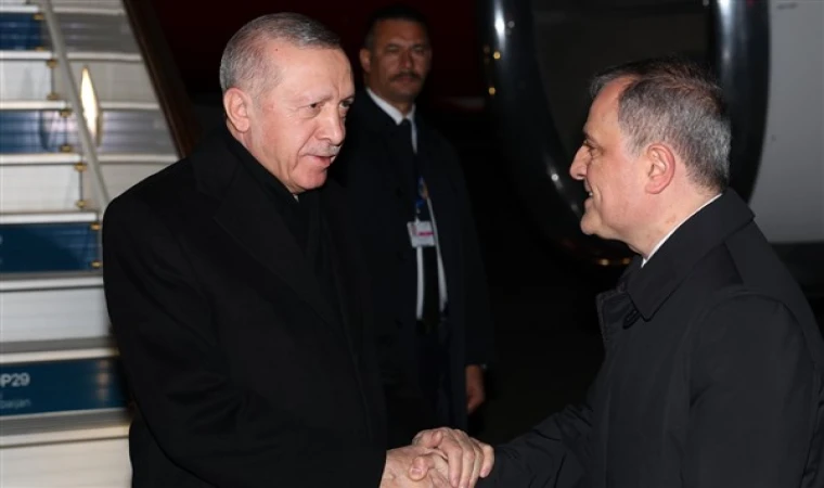 Cumhurbaşkanı Erdoğan, Azerbaycan’ın başkenti Bakü’ye ulaştı