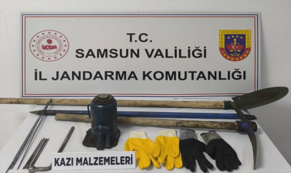 Samsun’da kaçak kazı yapan 2 kişi suçüstü yakalandı