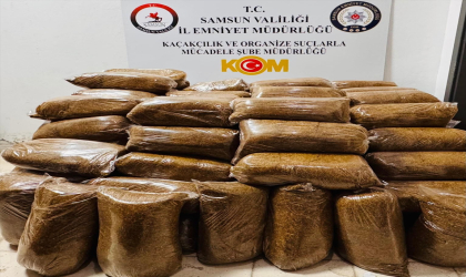 Samsun’da 475 kilogram kaçak tütün ele geçirildi