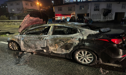 Rize’de tartıştığı kişiyi silahla yaralayıp otomobilini ateşe veren zanlı yakalandı 