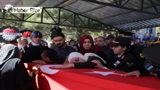 Rize'de trafik kazasında şehit olan Uzman Çavuş Özsoy, toprağa verildi