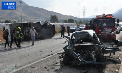 Mersin'de 2 servis aracı ve otomobilin karıştığı kazada 2 kişi öldü, 35 kişi yaralandı