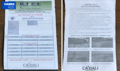 Rize Belediyesi'nden Su Faturalarında Yer Aldığı İddia Edilen Reklamla İlgili Açıklama